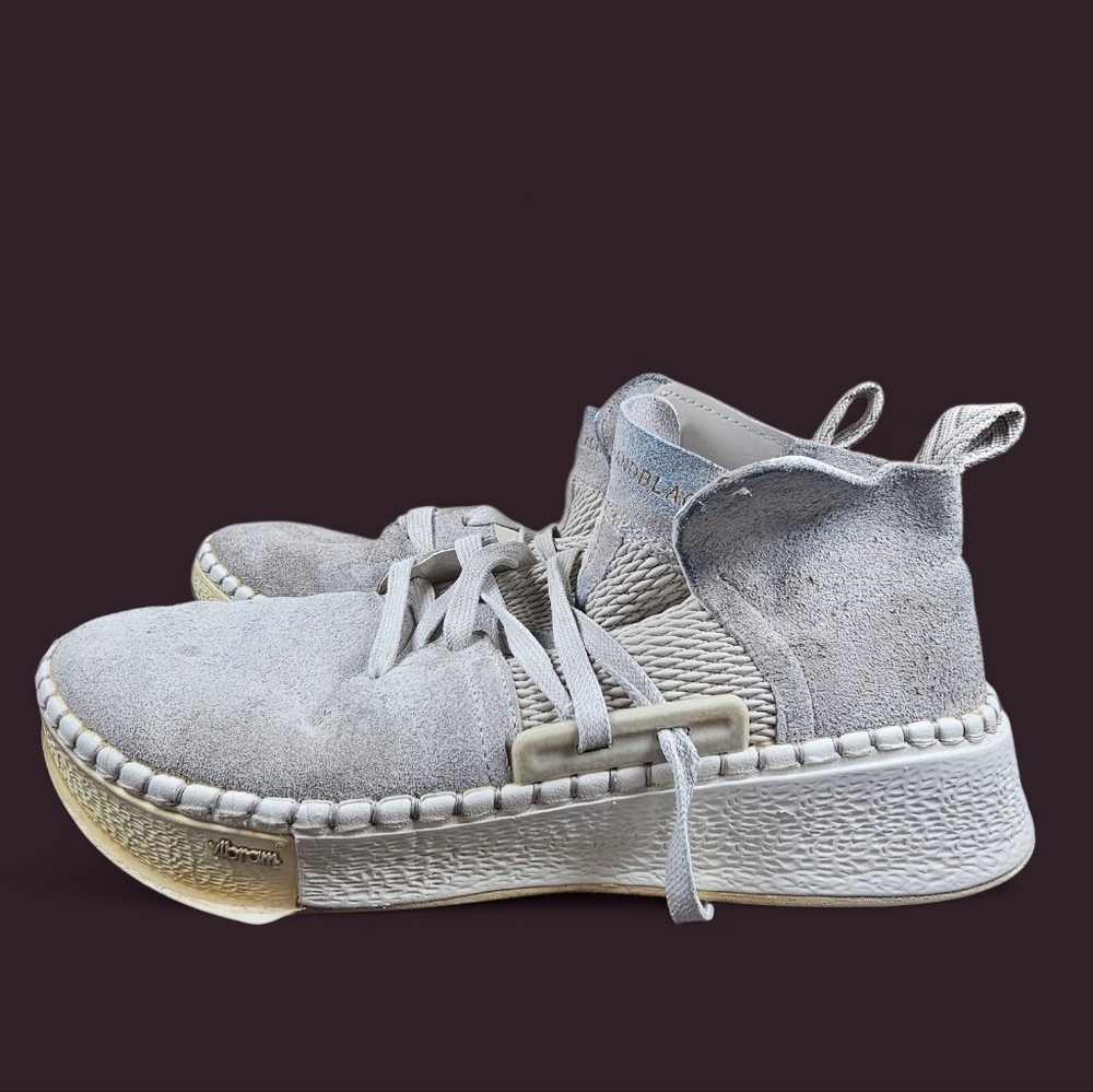 Brandblack Suede‎ Gray High-Top Vibram Designer Sneakers Sz 9